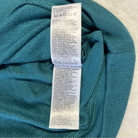 Athleta Women M Sunrise Teal Neck Long Sleeve Thumb Hole Soft Sweatshirt NWOT - Picture 6 of 9